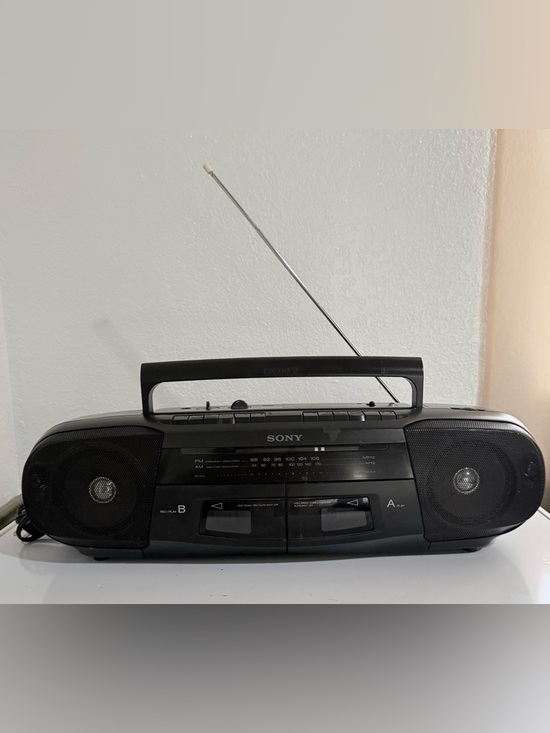 Sony Other - Vintage Sony Black Portable Boombox with AM/FM Radio and Dual Cassette